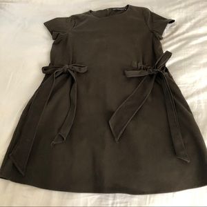 Zara dark olive green short dress